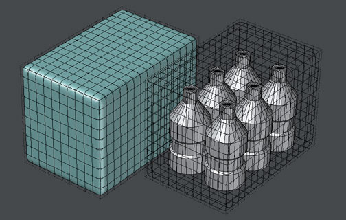 Wrapped water bottle six-pack 3D model